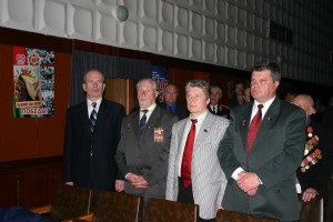 Ректор С.А. Маскевич на торжественном собрании университета ,посвящённом Дню Победы.